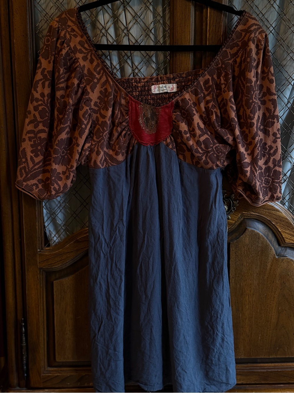 Sugar Rock Originals Boho Patchwork Babydoll Dress SIZE SMALL